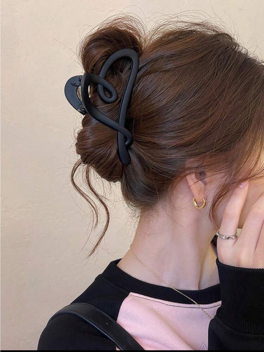 Onyx Matte Sculpted Heart Hair Claw Clip NEW 🏷️